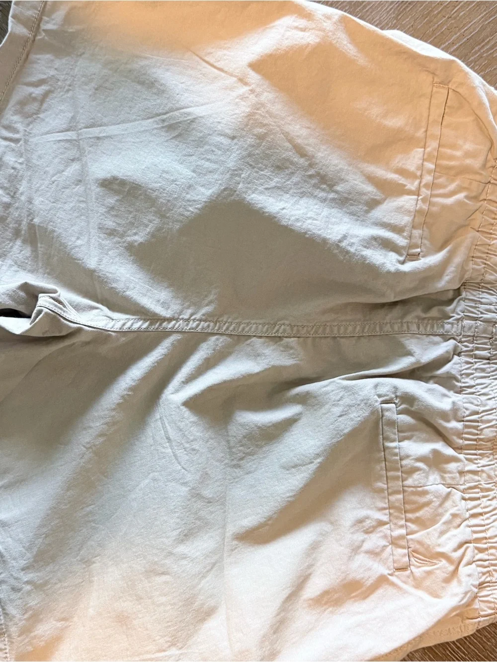 Nautica Jeans Tan Beige Cargo Shorts Elastic Waist Drawstring Medium
